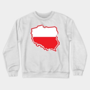 Polish Flag Map Polska Crewneck Sweatshirt